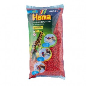 Hama Beads Midi 1000 piezas color rojo neón